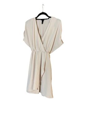 H&M Beige Faux Wrap Graduation Dress - Size 2 - Minimalist Chic